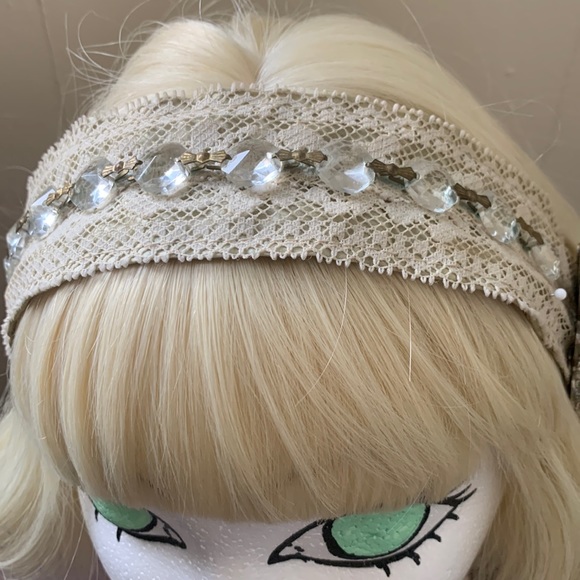 Art deco - rhinestone crystals headband with antique buckle - Picture 4 of 9